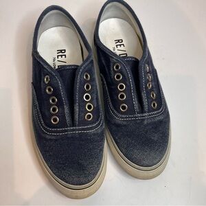 RE/DONE | 70s Low Top Skater Shoes in Faded Navy